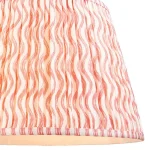 Fabric lamp shade in coral pink colour with plain inner lining