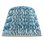 Fabric lamp shade in marlin blue colour with plain inner lining