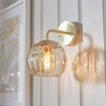 Wall Light With Champagne Lustre Dimpled glass Shade