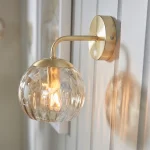 Wall Light With Champagne Lustre Dimpled glass Shade