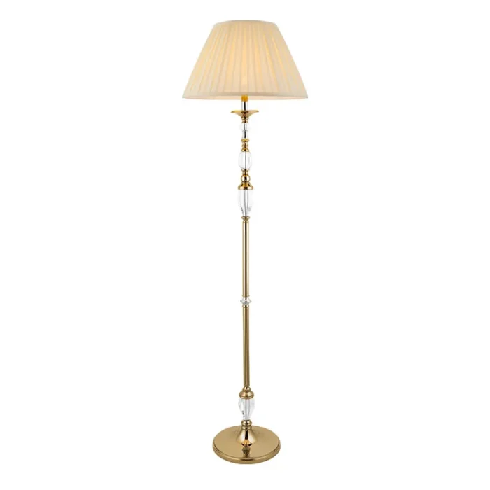 Floor lamp in antique brass finish and come without a shade