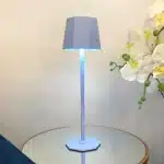 Blue touch control rechargeable table lamp for indoor and outdoor use