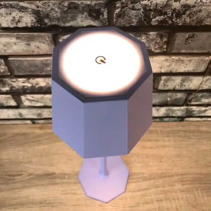 Blue touch control rechargeable table lamp for indoor and outdoor use