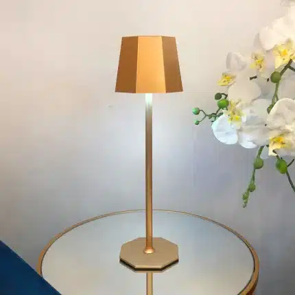 Gold touch control rechargeable table lamp for indoor and outdoor use