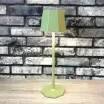 Green touch control rechargeable table lamp for indoor and outdoor use