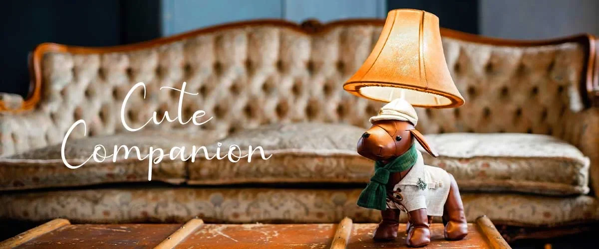 Cute companion Scout hunting dog table lamp